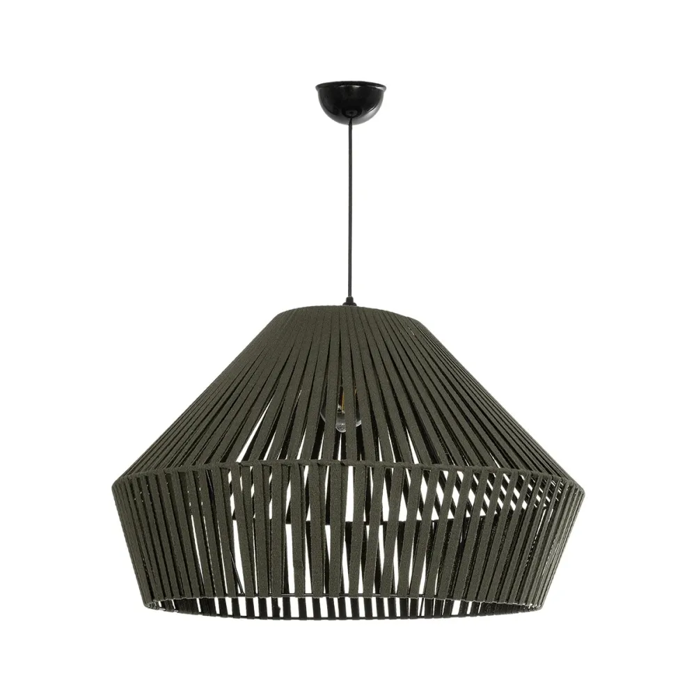 GLOBOSTAR® NUI 205-0070 Boho Κρεμαστό Φωτιστικό Οροφής με Ντουί 1 x E27 AC 220-240V IP20 - Πρασίνο - M60 x Π60 x Υ41cm