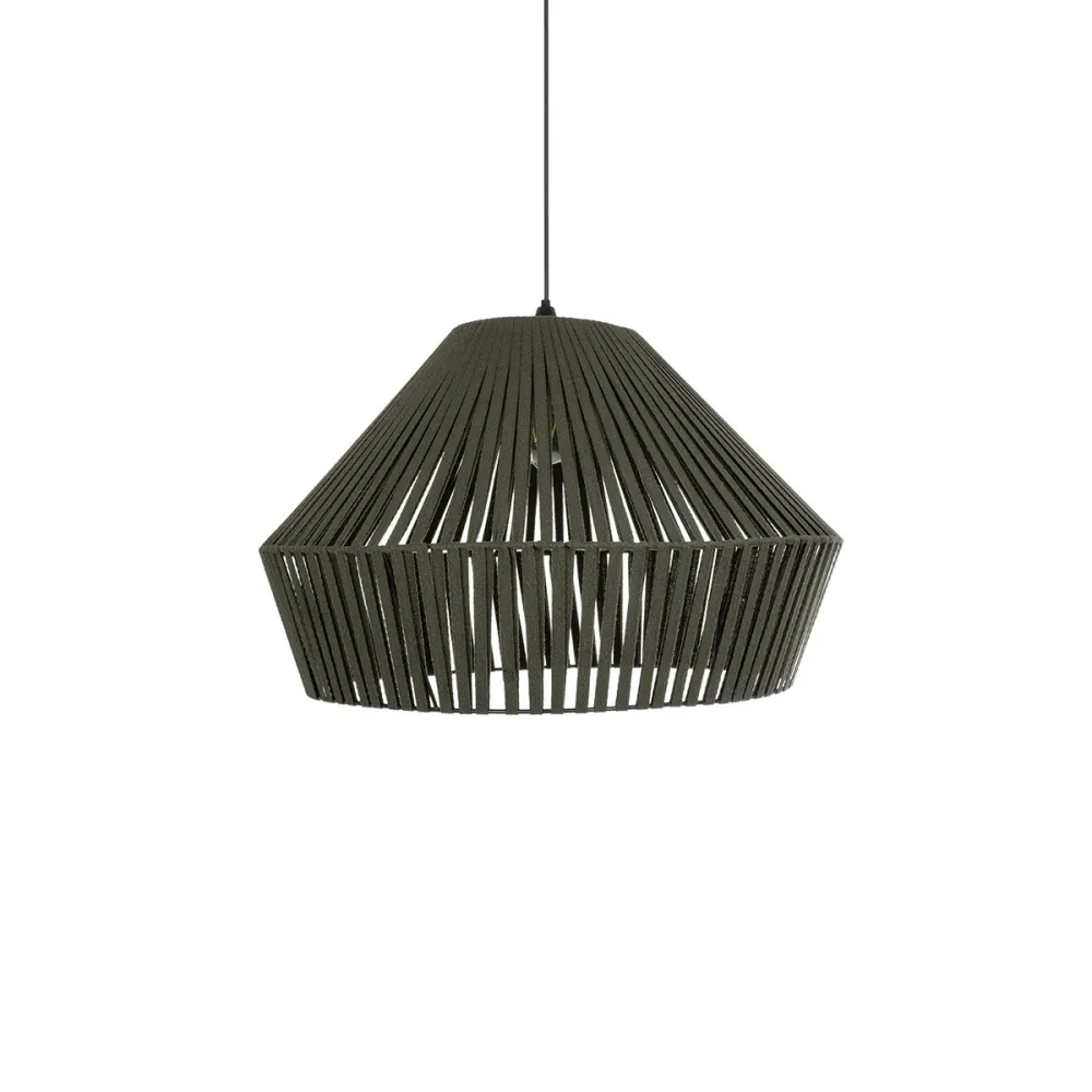 GLOBOSTAR® NUI 205-0070 Boho Κρεμαστό Φωτιστικό Οροφής με Ντουί 1 x E27 AC 220-240V IP20 - Πρασίνο - M60 x Π60 x Υ41cm