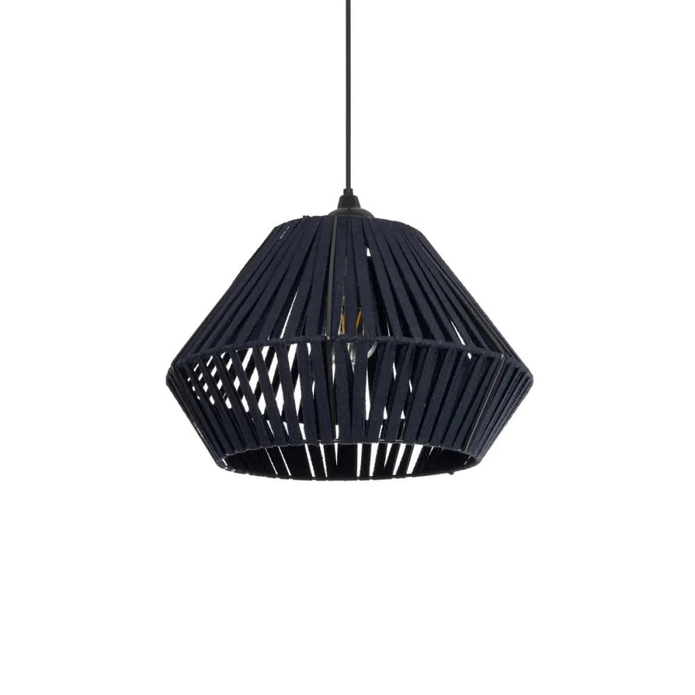 GLOBOSTAR® NUI 205-0071 Boho Κρεμαστό Φωτιστικό Οροφής με Ντουί 1 x E27 AC 220-240V IP20 - Μπλε - M36 x Π36 x Υ27cm