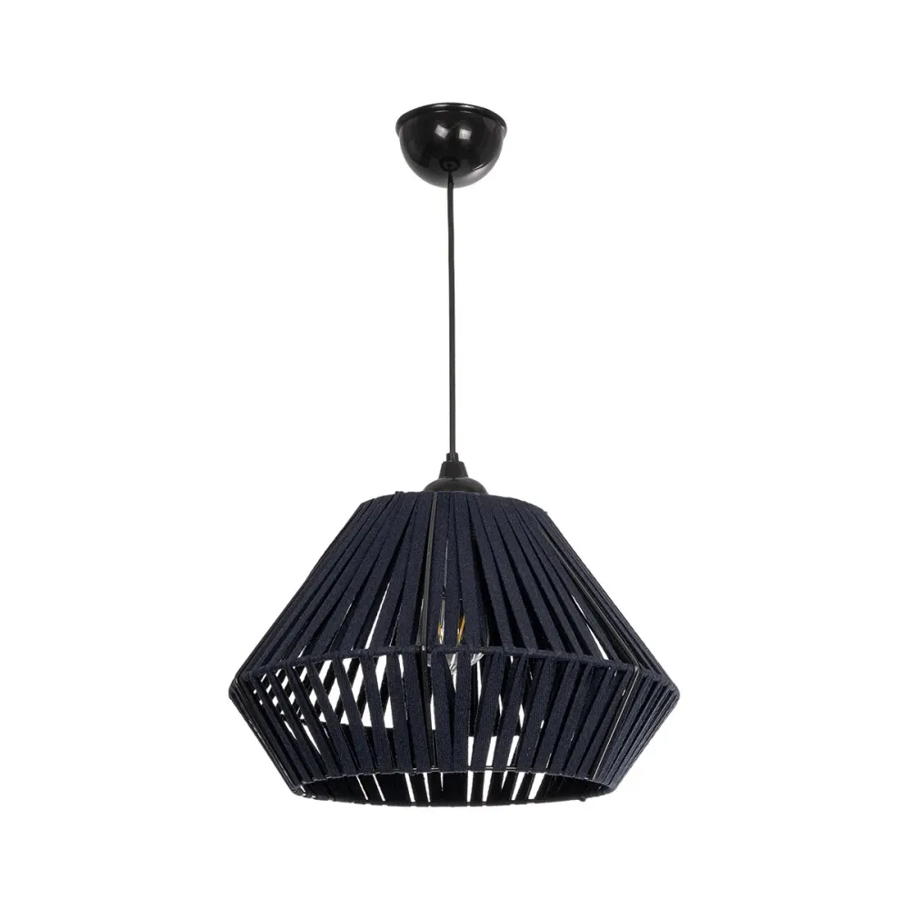 GLOBOSTAR® NUI 205-0071 Boho Κρεμαστό Φωτιστικό Οροφής με Ντουί 1 x E27 AC 220-240V IP20 - Μπλε - M36 x Π36 x Υ27cm