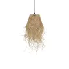 GLOBOSTAR® HERBE 205-0073 Boho Κρεμαστό Φωτιστικό Οροφής με Ντουί 1 x E27 AC 220-240V IP20 - Μπεζ - M30 x Π30 x Υ40cm