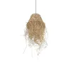 GLOBOSTAR® HERBE 205-0073 Boho Κρεμαστό Φωτιστικό Οροφής με Ντουί 1 x E27 AC 220-240V IP20 - Μπεζ - M30 x Π30 x Υ40cm