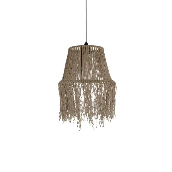 GLOBOSTAR® ROKA 205-0075 Boho Κρεμαστό Φωτιστικό Οροφής με Ντουί 1 x E27 AC 220-240V IP20 - Μπεζ - M30 x Π30 x Υ45cm