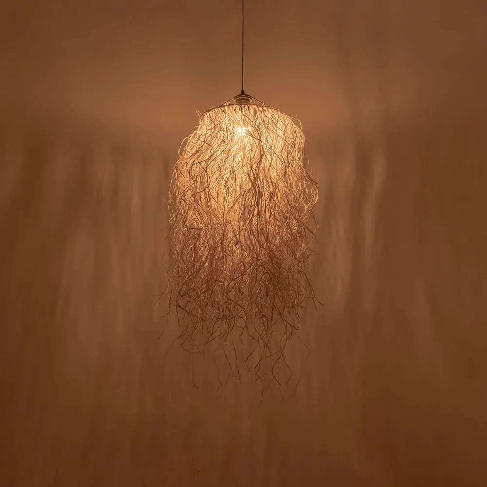 GLOBOSTAR® PIOVERE 205-0078 Boho Κρεμαστό Φωτιστικό Οροφής με Ντουί 1 x E27 AC 220-240V IP20 - Μπεζ - M35 x Π35 x Υ70cm