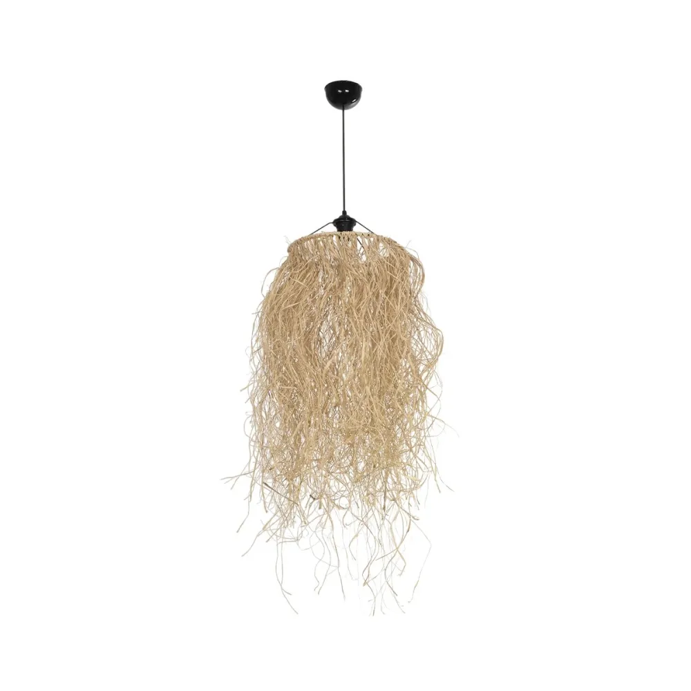 GLOBOSTAR® PIOVERE 205-0078 Boho Κρεμαστό Φωτιστικό Οροφής με Ντουί 1 x E27 AC 220-240V IP20 - Μπεζ - M35 x Π35 x Υ70cm