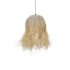 GLOBOSTAR® PLUVIA 205-0081 Boho Κρεμαστό Φωτιστικό Οροφής με Ντουί 1 x E27 AC 220-240V IP20 - Μπεζ - M40 x Π40 x Υ70cm