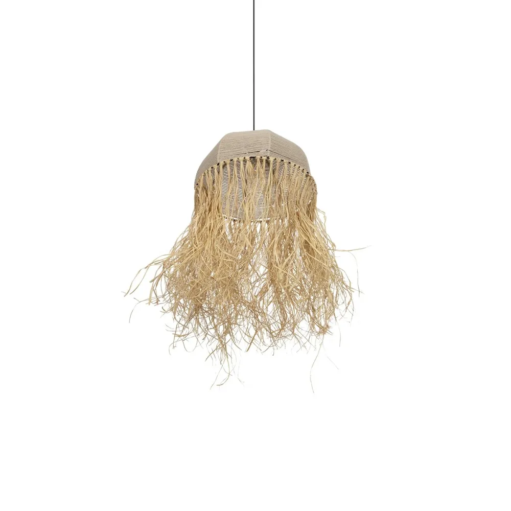 GLOBOSTAR® PLUVIA 205-0081 Boho Κρεμαστό Φωτιστικό Οροφής με Ντουί 1 x E27 AC 220-240V IP20 - Μπεζ - M40 x Π40 x Υ70cm
