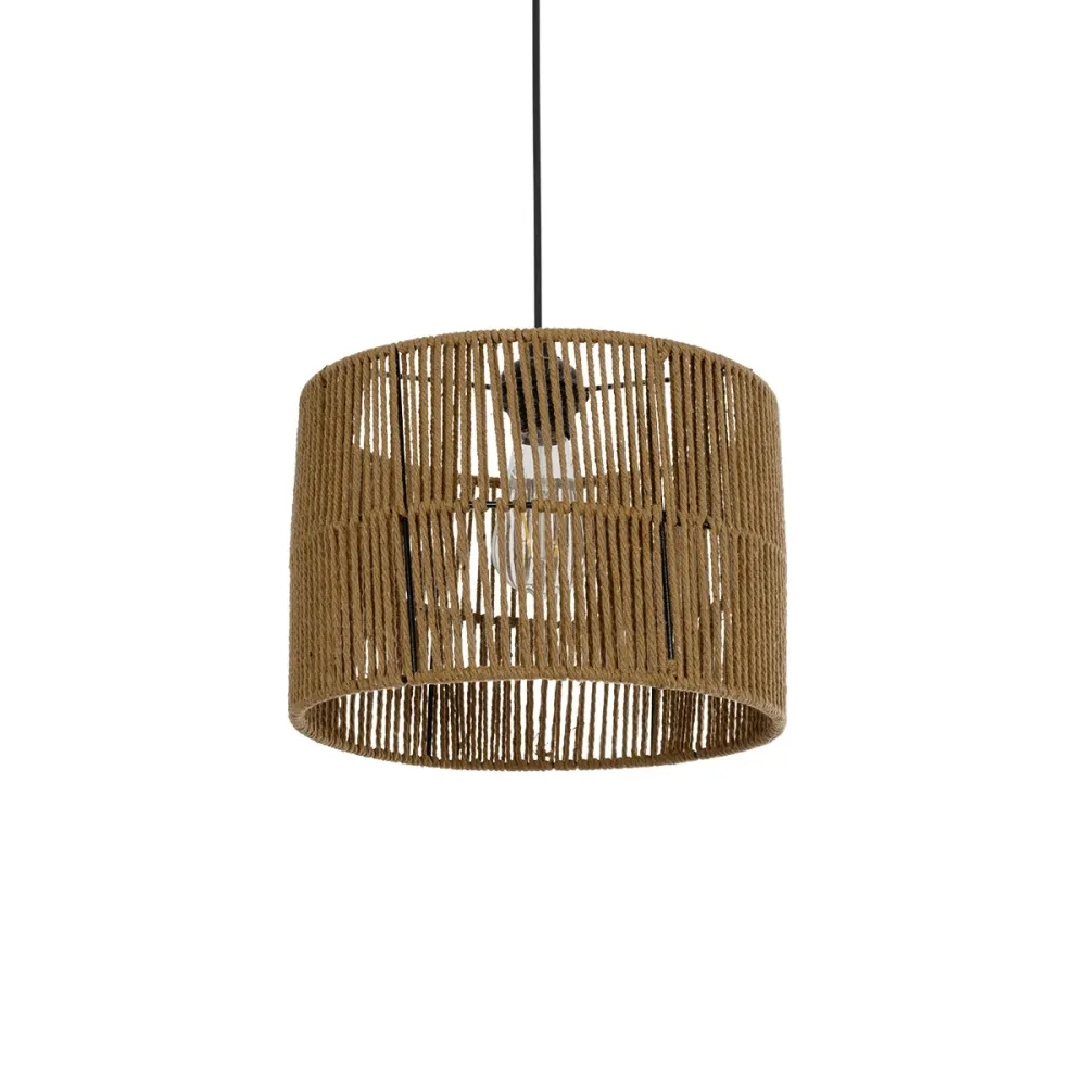 GLOBOSTAR® SAFA 205-0085 Boho Κρεμαστό Φωτιστικό Οροφής με Ντουί 1 x E27 AC 220-240V IP20 - Μπεζ - M30 x Π30 x Υ26cm