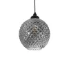 GLOBOSTAR® KEGEL 206-0003 Μοντέρνο Κρεμαστό Φωτιστικό Οροφής με Ντουί 1 x E27 AC 220-240V IP20 - Μαύρο Φιμέ - Μ20 x Π20 x Υ20cm