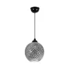 GLOBOSTAR® KEGEL 206-0003 Μοντέρνο Κρεμαστό Φωτιστικό Οροφής με Ντουί 1 x E27 AC 220-240V IP20 - Μαύρο Φιμέ - Μ20 x Π20 x Υ20cm