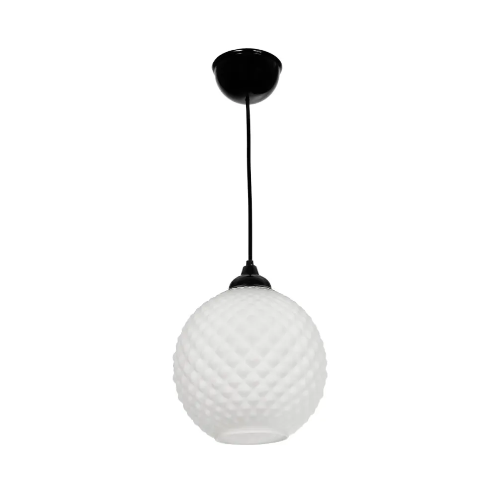 GLOBOSTAR® KEGEL 206-0004 Μοντέρνο Κρεμαστό Φωτιστικό Οροφής με Ντουί 1 x E27 AC 220-240V IP20 - Λευκό - Μ20 x Π20 x Υ20cm