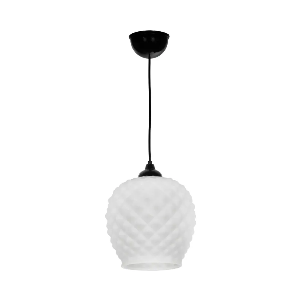 GLOBOSTAR® KEGEL 206-0005 Μοντέρνο Κρεμαστό Φωτιστικό Οροφής με Ντουί 1 x E27 AC 220-240V IP20 - Λευκό - Μ19 x Π19 x Υ19cm