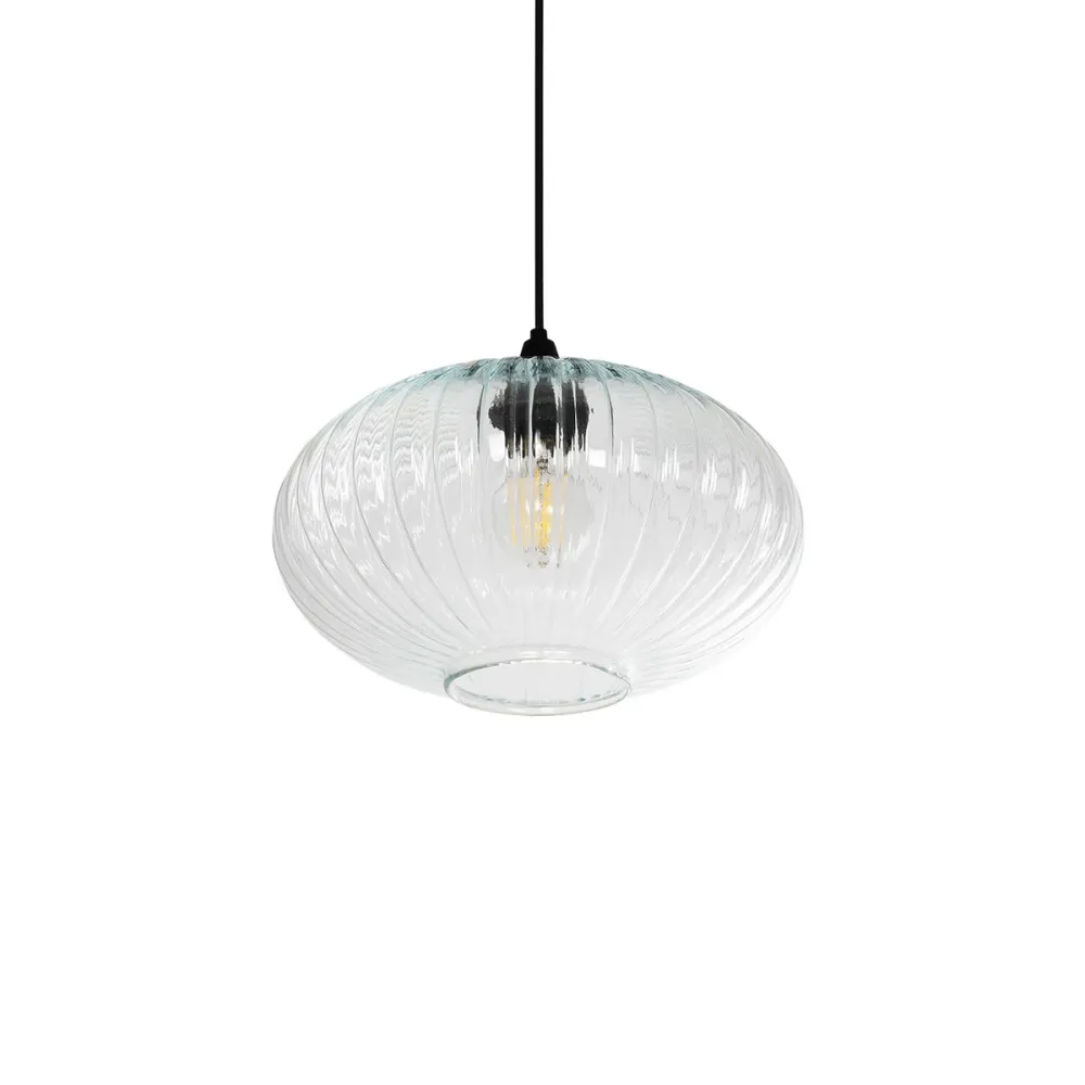 GLOBOSTAR® PERA 206-0009 Μοντέρνο Κρεμαστό Φωτιστικό Οροφής με Ντουί 1 x E27 AC 220-240V IP20 - Διάφανο - Μ30 x Π30 x Υ22cm