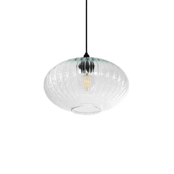 GLOBOSTAR® PERA 206-0009 Μοντέρνο Κρεμαστό Φωτιστικό Οροφής με Ντουί 1 x E27 AC 220-240V IP20 - Διάφανο - Μ30 x Π30 x Υ22cm