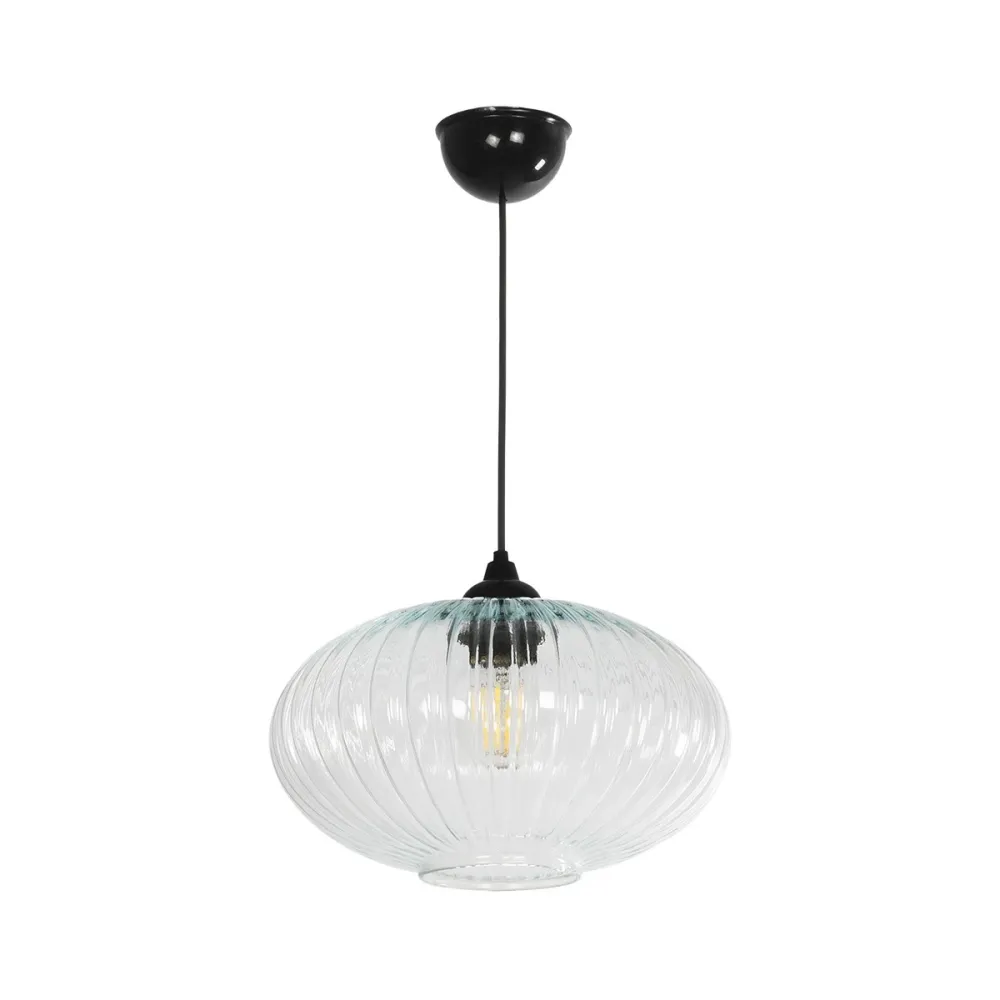 GLOBOSTAR® PERA 206-0009 Μοντέρνο Κρεμαστό Φωτιστικό Οροφής με Ντουί 1 x E27 AC 220-240V IP20 - Διάφανο - Μ30 x Π30 x Υ22cm