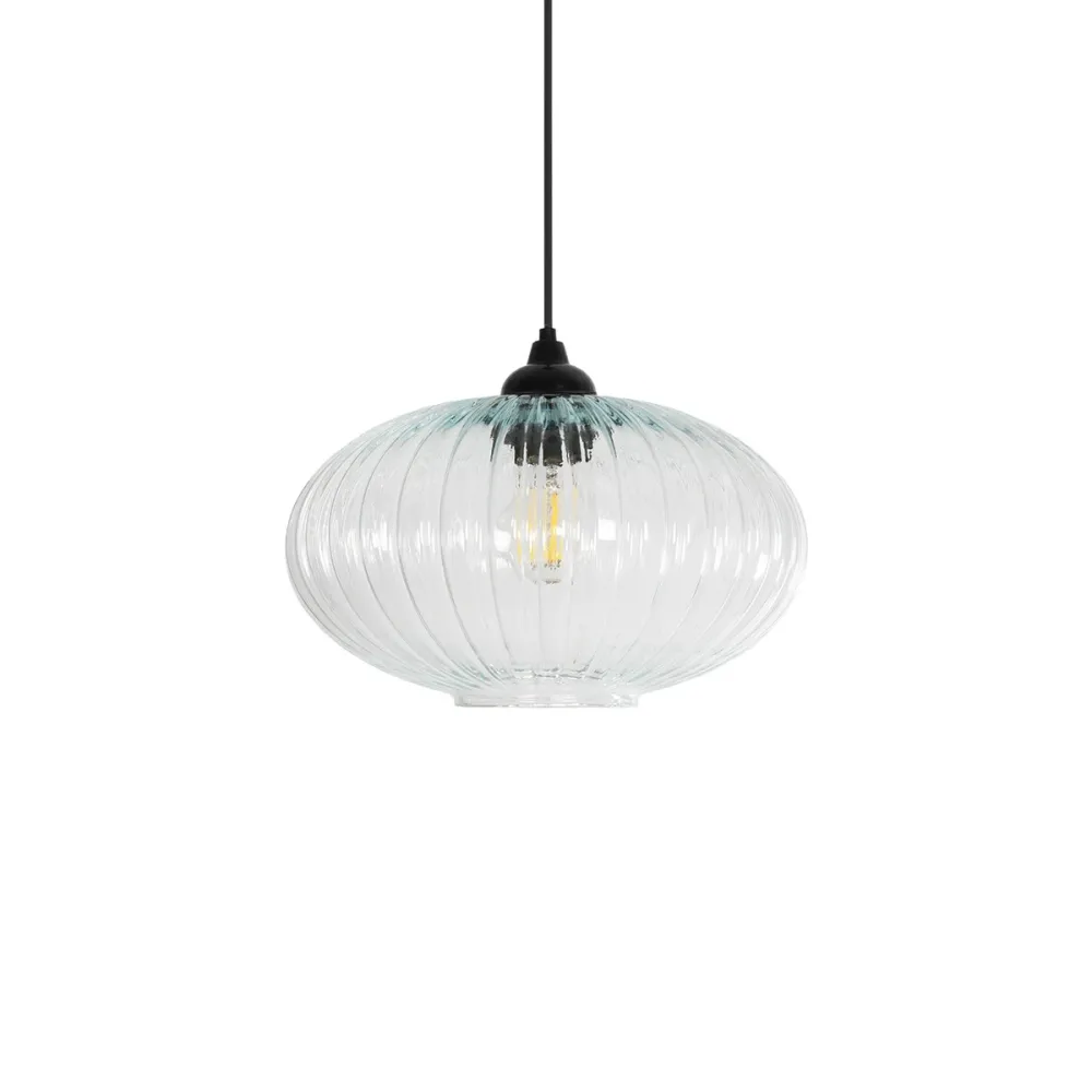 GLOBOSTAR® PERA 206-0009 Μοντέρνο Κρεμαστό Φωτιστικό Οροφής με Ντουί 1 x E27 AC 220-240V IP20 - Διάφανο - Μ30 x Π30 x Υ22cm