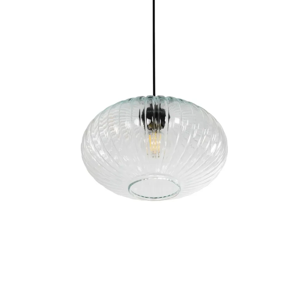 GLOBOSTAR® PERA 206-0009 Μοντέρνο Κρεμαστό Φωτιστικό Οροφής με Ντουί 1 x E27 AC 220-240V IP20 - Διάφανο - Μ30 x Π30 x Υ22cm