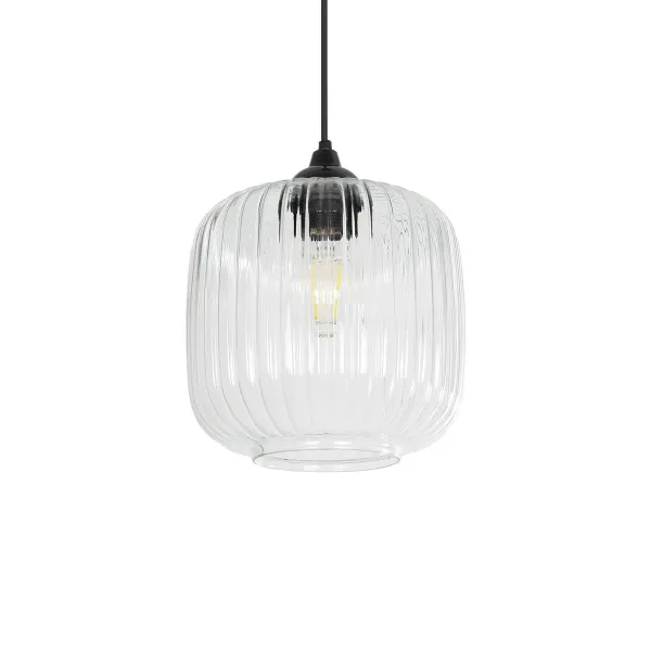 GLOBOSTAR® MELONI 206-0013 Μοντέρνο Κρεμαστό Φωτιστικό Οροφής με Ντουί 1 x E27 AC 220-240V IP20 - Διάφανο - Μ20 x Π20 x Υ24cm