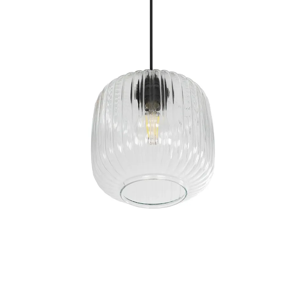 GLOBOSTAR® MELONI 206-0013 Μοντέρνο Κρεμαστό Φωτιστικό Οροφής με Ντουί 1 x E27 AC 220-240V IP20 - Διάφανο - Μ20 x Π20 x Υ24cm