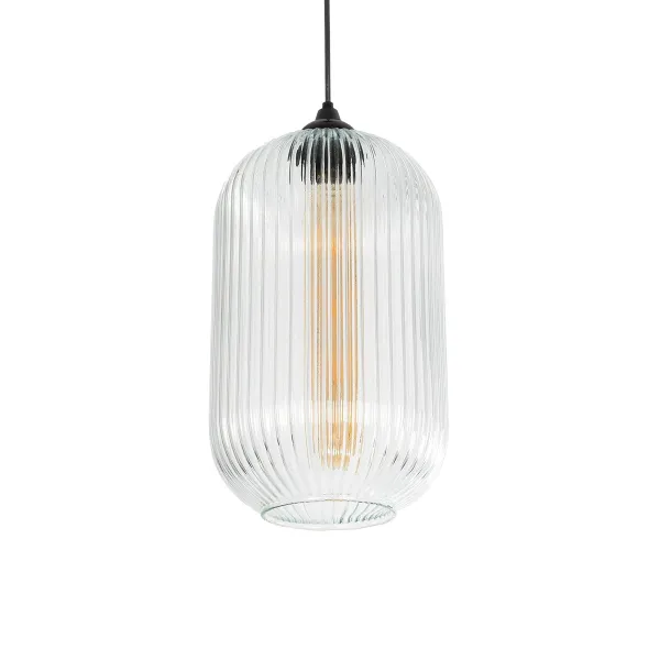 GLOBOSTAR® MELONI 206-0017 Μοντέρνο Κρεμαστό Φωτιστικό Οροφής με Ντουί 1 x E27 AC 220-240V IP20 - Διάφανο - Μ20 x Π20 x Υ38cm