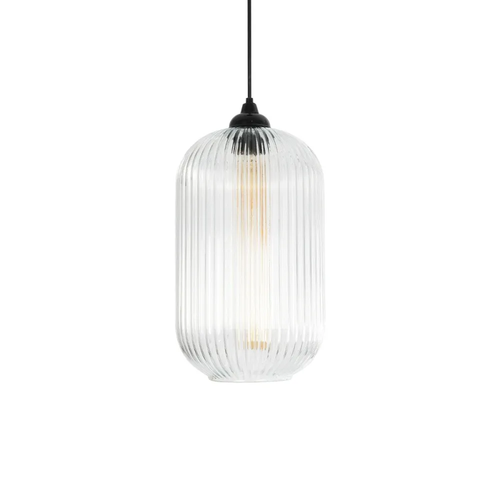 GLOBOSTAR® MELONI 206-0017 Μοντέρνο Κρεμαστό Φωτιστικό Οροφής με Ντουί 1 x E27 AC 220-240V IP20 - Διάφανο - Μ20 x Π20 x Υ38cm