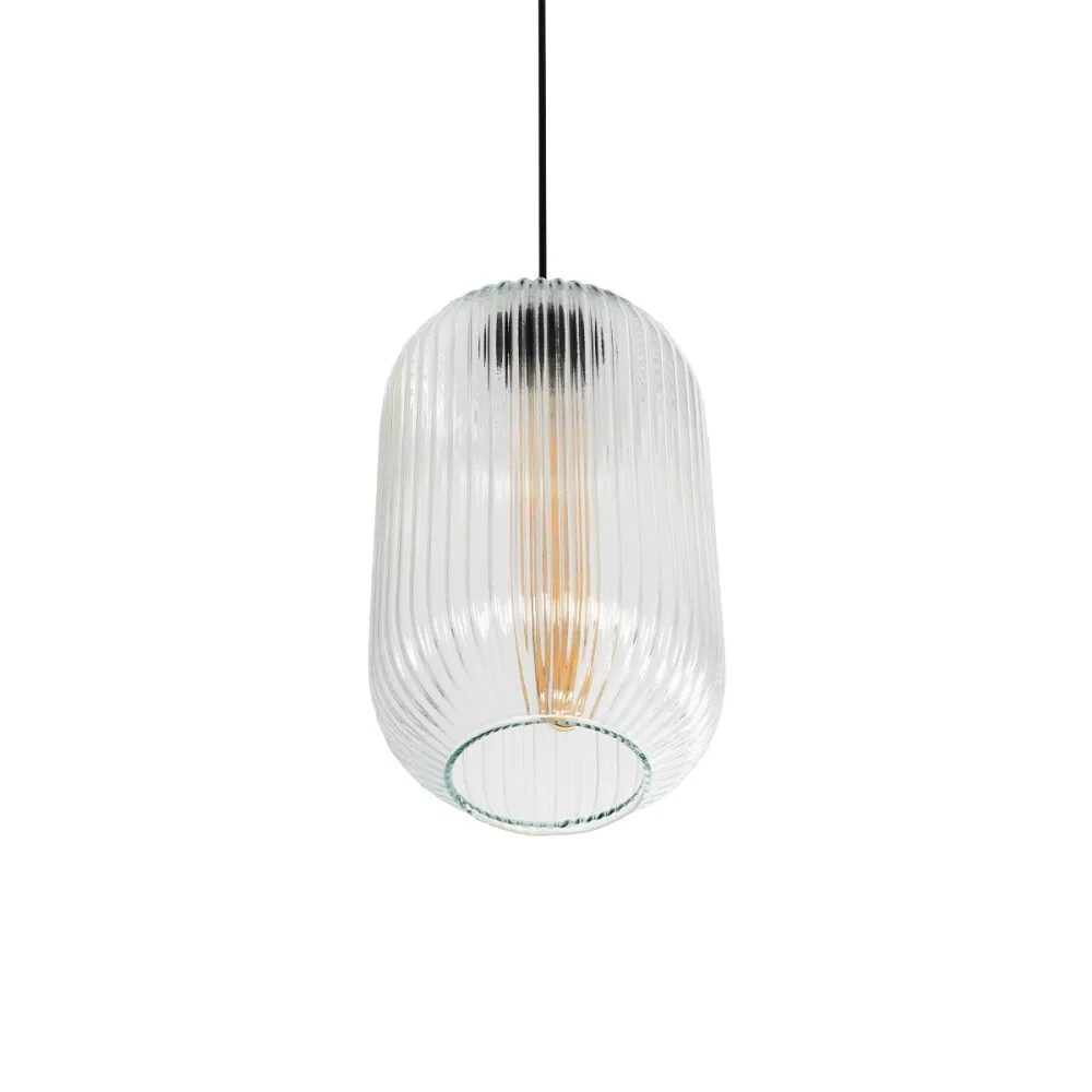 GLOBOSTAR® MELONI 206-0017 Μοντέρνο Κρεμαστό Φωτιστικό Οροφής με Ντουί 1 x E27 AC 220-240V IP20 - Διάφανο - Μ20 x Π20 x Υ38cm