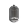 GLOBOSTAR® MELONI 206-0018 Μοντέρνο Κρεμαστό Φωτιστικό Οροφής με Ντουί 1 x E27 AC 220-240V IP20 - Μαύρο Φιμέ - Μ20 x Π20 x Υ38cm