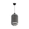 GLOBOSTAR® MELONI 206-0018 Μοντέρνο Κρεμαστό Φωτιστικό Οροφής με Ντουί 1 x E27 AC 220-240V IP20 - Μαύρο Φιμέ - Μ20 x Π20 x Υ38cm