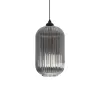 GLOBOSTAR® MELONI 206-0018 Μοντέρνο Κρεμαστό Φωτιστικό Οροφής με Ντουί 1 x E27 AC 220-240V IP20 - Μαύρο Φιμέ - Μ20 x Π20 x Υ38cm