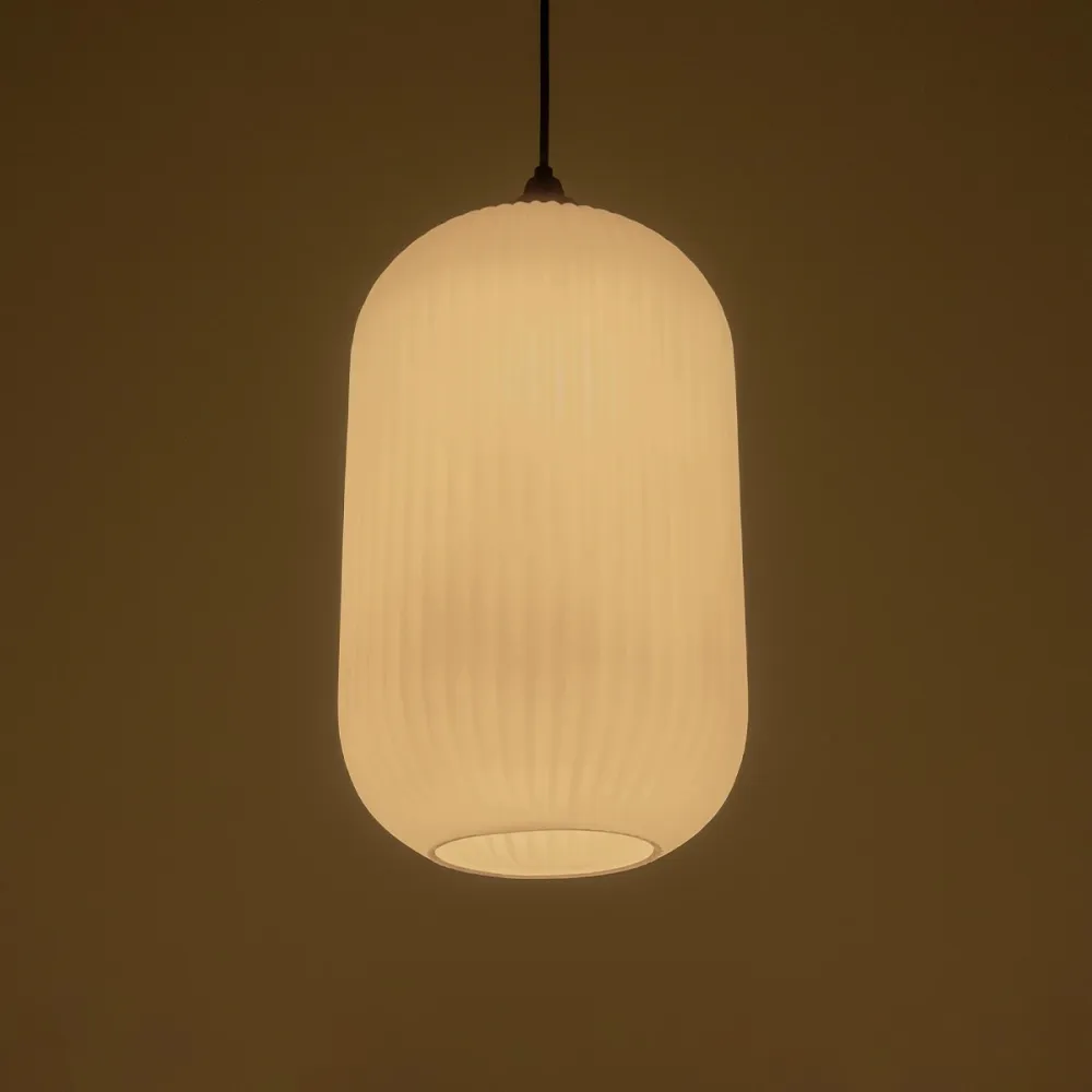 GLOBOSTAR® MELONI 206-0019 Μοντέρνο Κρεμαστό Φωτιστικό Οροφής με Ντουί 1 x E27 AC 220-240V IP20 - Λευκό - Μ20 x Π20 x Υ38cm