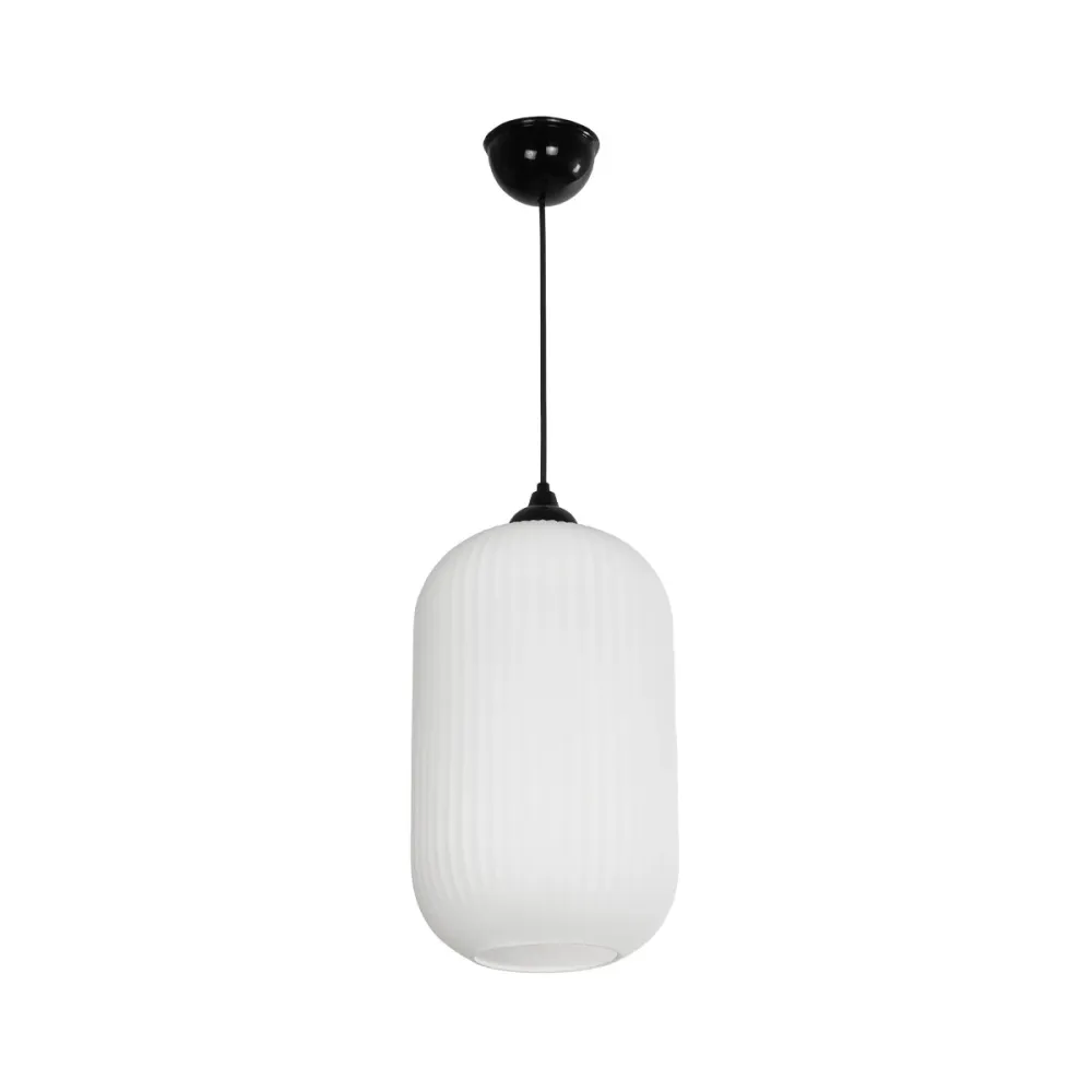 GLOBOSTAR® MELONI 206-0019 Μοντέρνο Κρεμαστό Φωτιστικό Οροφής με Ντουί 1 x E27 AC 220-240V IP20 - Λευκό - Μ20 x Π20 x Υ38cm