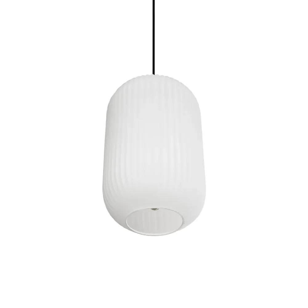 GLOBOSTAR® MELONI 206-0019 Μοντέρνο Κρεμαστό Φωτιστικό Οροφής με Ντουί 1 x E27 AC 220-240V IP20 - Λευκό - Μ20 x Π20 x Υ38cm