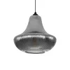 GLOBOSTAR® VERRE 206-0021 Μοντέρνο Κρεμαστό Φωτιστικό Οροφής με Ντουί 1 x E27 AC 220-240V IP20 - Μαύρο Φιμέ - Μ38 x Π38 x Υ34cm