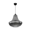 GLOBOSTAR® VERRE 206-0021 Μοντέρνο Κρεμαστό Φωτιστικό Οροφής με Ντουί 1 x E27 AC 220-240V IP20 - Μαύρο Φιμέ - Μ38 x Π38 x Υ34cm