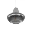 GLOBOSTAR® VERRE 206-0021 Μοντέρνο Κρεμαστό Φωτιστικό Οροφής με Ντουί 1 x E27 AC 220-240V IP20 - Μαύρο Φιμέ - Μ38 x Π38 x Υ34cm