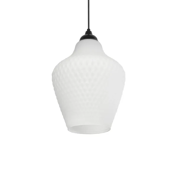 GLOBOSTAR® SKLO 206-0023 Μοντέρνο Κρεμαστό Φωτιστικό Οροφής με Ντουί 1 x E27 AC 220-240V IP20 - Λευκό - Μ22 x Π22 x Υ31cm