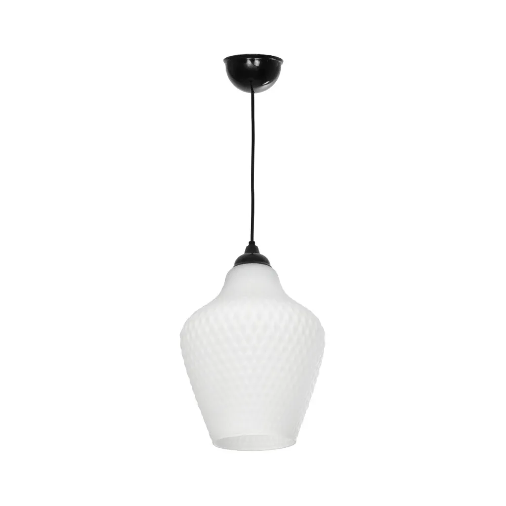 GLOBOSTAR® SKLO 206-0023 Μοντέρνο Κρεμαστό Φωτιστικό Οροφής με Ντουί 1 x E27 AC 220-240V IP20 - Λευκό - Μ22 x Π22 x Υ31cm