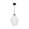 GLOBOSTAR® SKLO 206-0023 Μοντέρνο Κρεμαστό Φωτιστικό Οροφής με Ντουί 1 x E27 AC 220-240V IP20 - Λευκό - Μ22 x Π22 x Υ31cm
