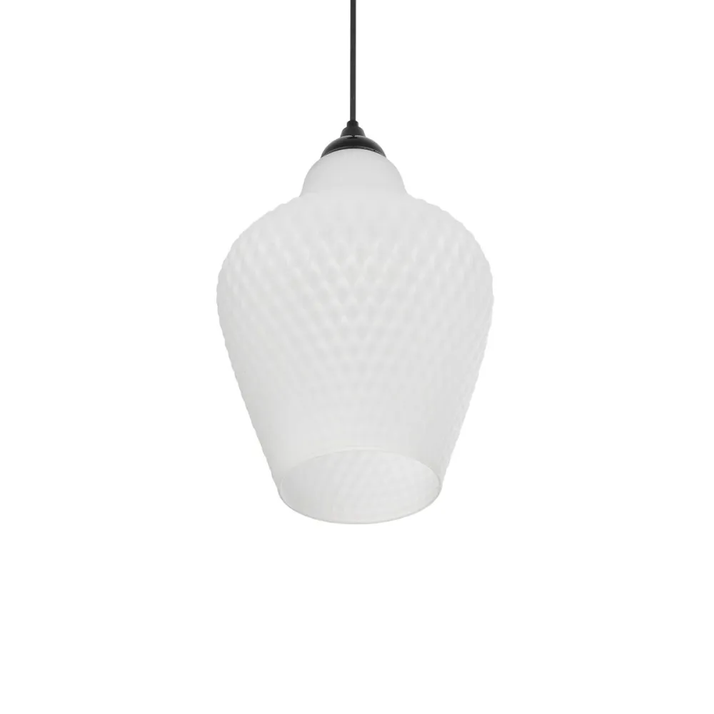 GLOBOSTAR® SKLO 206-0023 Μοντέρνο Κρεμαστό Φωτιστικό Οροφής με Ντουί 1 x E27 AC 220-240V IP20 - Λευκό - Μ22 x Π22 x Υ31cm