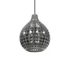 GLOBOSTAR® BASTIK 206-0026 Μοντέρνο Κρεμαστό Φωτιστικό Οροφής με Ντουί 1 x E27 AC 220-240V IP20 - Μαύρο Φιμέ - Μ22 x Π22 x Υ26cm