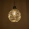 GLOBOSTAR® BASTIK 206-0026 Μοντέρνο Κρεμαστό Φωτιστικό Οροφής με Ντουί 1 x E27 AC 220-240V IP20 - Μαύρο Φιμέ - Μ22 x Π22 x Υ26cm