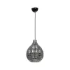 GLOBOSTAR® BASTIK 206-0026 Μοντέρνο Κρεμαστό Φωτιστικό Οροφής με Ντουί 1 x E27 AC 220-240V IP20 - Μαύρο Φιμέ - Μ22 x Π22 x Υ26cm