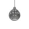GLOBOSTAR® BASTIK 206-0026 Μοντέρνο Κρεμαστό Φωτιστικό Οροφής με Ντουί 1 x E27 AC 220-240V IP20 - Μαύρο Φιμέ - Μ22 x Π22 x Υ26cm