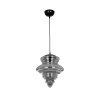GLOBOSTAR® CORTE 206-0028 Μοντέρνο Κρεμαστό Φωτιστικό Οροφής με Ντουί 1 x E27 AC 220-240V IP20 - Μαύρο Φιμέ - Μ25 x Π25 x Υ30cm
