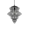 GLOBOSTAR® CORTE 206-0028 Μοντέρνο Κρεμαστό Φωτιστικό Οροφής με Ντουί 1 x E27 AC 220-240V IP20 - Μαύρο Φιμέ - Μ25 x Π25 x Υ30cm