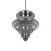 GLOBOSTAR® CORTE 206-0028 Μοντέρνο Κρεμαστό Φωτιστικό Οροφής με Ντουί 1 x E27 AC 220-240V IP20 - Μαύρο Φιμέ - Μ25 x Π25 x Υ30cm
