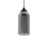 GLOBOSTAR® TUBE 206-0030 Μοντέρνο Κρεμαστό Φωτιστικό Οροφής με Ντουί 1 x E27 AC 220-240V IP20 - Μαύρο Φιμέ - Μ10 x Π10 x Υ24cm