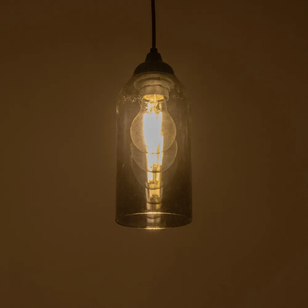 GLOBOSTAR® TUBE 206-0030 Μοντέρνο Κρεμαστό Φωτιστικό Οροφής με Ντουί 1 x E27 AC 220-240V IP20 - Μαύρο Φιμέ - Μ10 x Π10 x Υ24cm