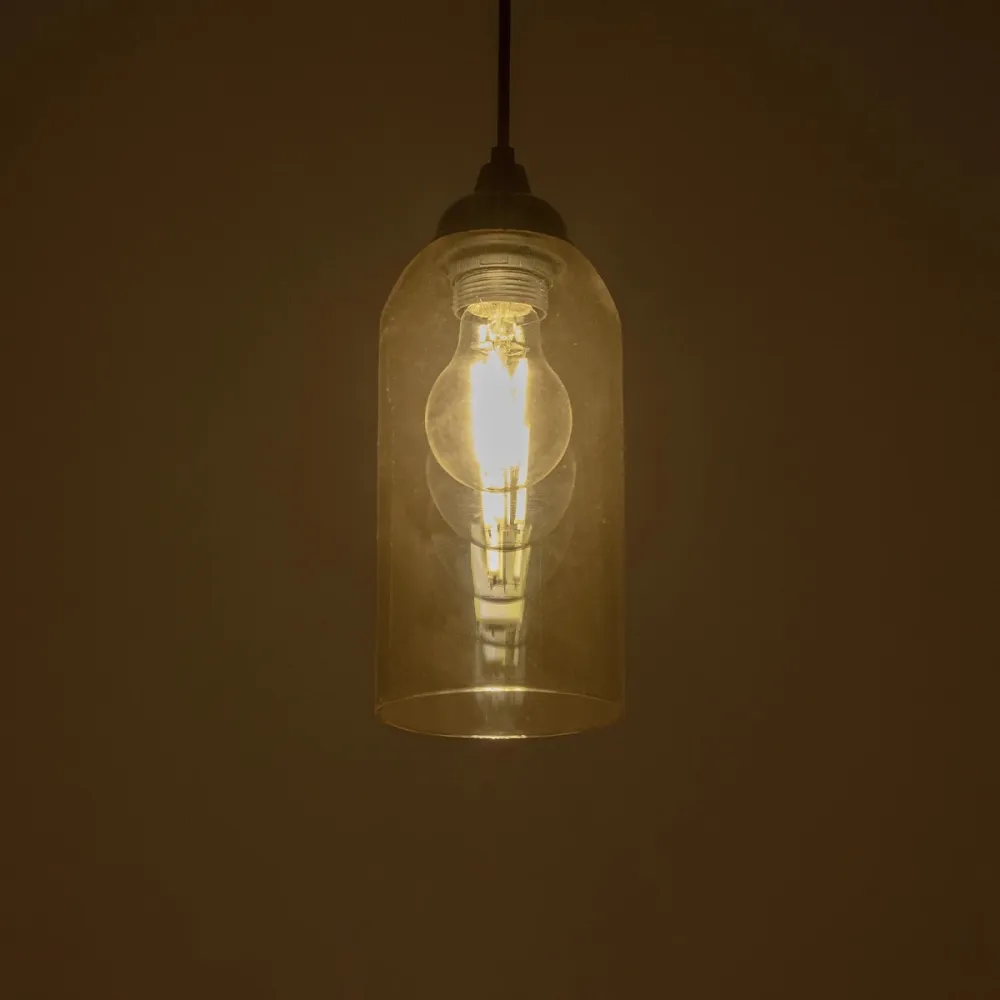 GLOBOSTAR® TUBE 206-0031 Μοντέρνο Κρεμαστό Φωτιστικό Οροφής με Ντουί 1 x E27 AC 220-240V IP20 - Mελί - Μ10 x Π10 x Υ24cm