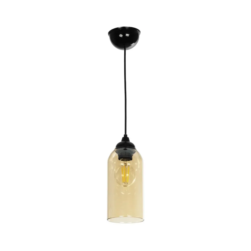 GLOBOSTAR® TUBE 206-0031 Μοντέρνο Κρεμαστό Φωτιστικό Οροφής με Ντουί 1 x E27 AC 220-240V IP20 - Mελί - Μ10 x Π10 x Υ24cm